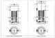 Schematische Darstellung eines Warmwassertanks von Dream Maker mit Rohrleitungen und Anschlüssen, aufgeteilt in zwei Bauvarianten. Oben Ansicht des Tanks.